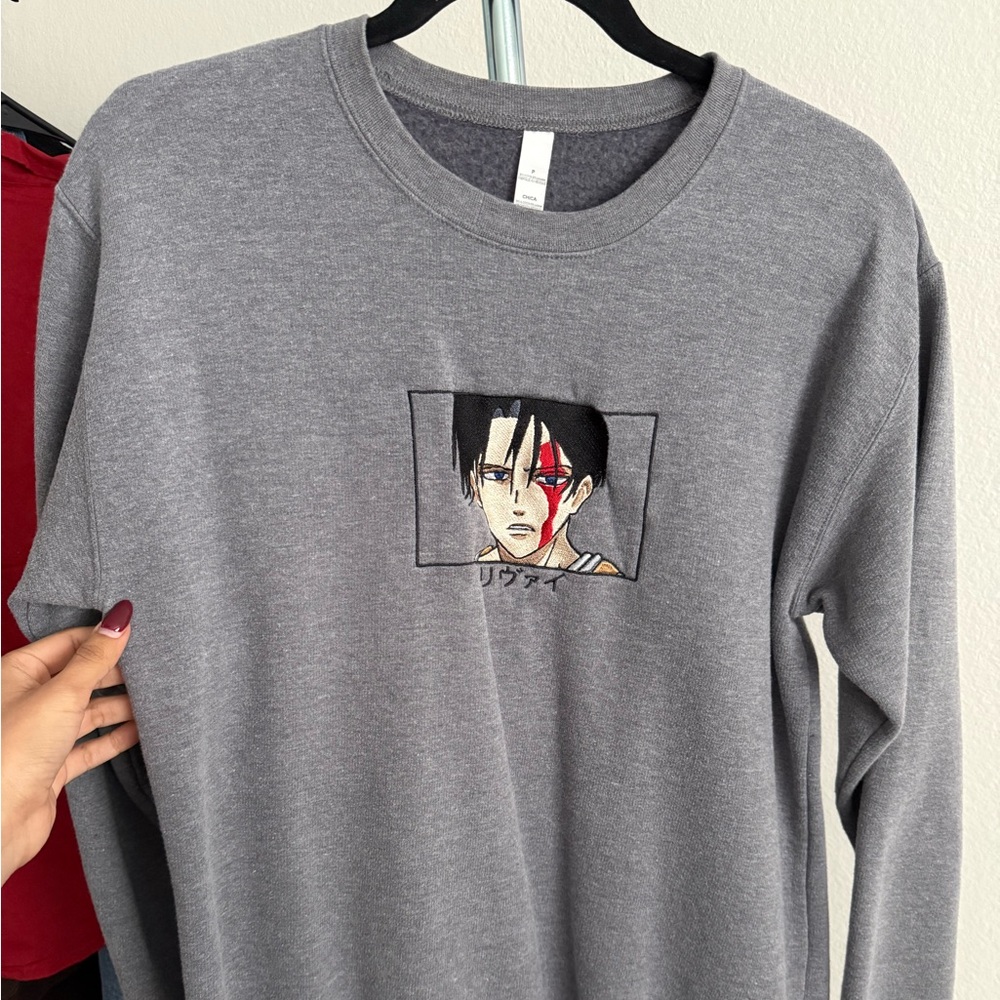 Grey Anime Crewneck